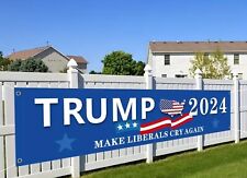 Trump 2024 Make Liberals Cry Again MAGA Polyester Banner 78x18 picture