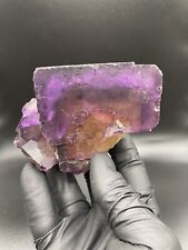528g Large yellow and purple fluorite from Hardin county Illinois Petroleum incl picture