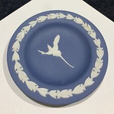 WEDGWOOD Portland Blue Jasperware  BERMUDA LONG TAIL BIRD  Dish. 4.5”  picture