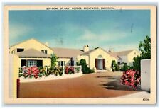 1939 Home Of Gray Cooper House Flowers Brentwood California CA Vintage Postcard picture