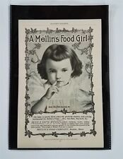 Vintage 1899 Mellin's Food Company Little Girl Anne Bell Halle Full Page Ad picture