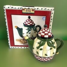 Sakura Oneida Debbie Mumm Christmas Holly Toss Miniature Teapot picture