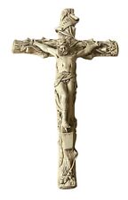 Rare Vintage Hard Resin Large Crucifix- Jesus Christ On Cross - “Inri” - Mexico picture