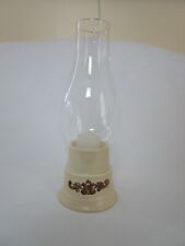 Vintage Pfaltzgraff Village Candle Holder Lamp with Hurricane Glass Shade  picture