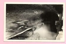 Interior Thorp's Log Sequoia National Park California 1940's Postcard RPPC picture