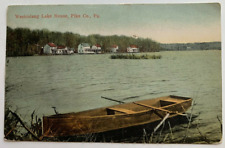 1908 PA Postcard Pike County Pennsylvania Westcolang Lake House rowboat boat picture