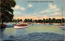Vintage Postcard Boats and Yacht Harbor in Jackson Park Chicago Illinois IL Z753 picture