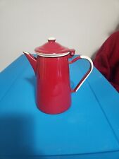 Vintage Emalia Olkusz 1907 Red Enamel Coffee/Tea Pot picture