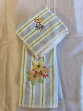 Longaberger Mixed Bouquet Embroidered Towel Set 2 Piece Set Hand Washcloth picture
