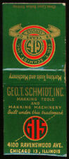 Geo T Schmidt Marking Tools Chicago matchcover 1940s picture