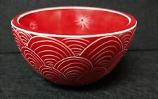 Hard carved round bowl/ trinket dish crimson red color KENYA  soap stone? picture