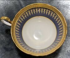 Aynsley England Bone China Hertford Cobalt Blue &Gold Scalloped Vintage Teacup picture