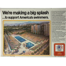 McDonalds Olympics USA Swimming Placemat Tray Liner Fast Food 1984 Vintage 80s picture