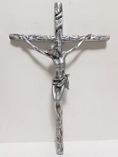 Vintage Hand Crafted A La Carte Mexico Pewter Silver Crucifi Cross Wall Hang 15