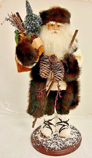 Vintage Woodsman Santa Claus 22 inch on wooden base picture