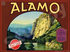 Alamo brand lemons label Metal Sign 9