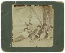CIRCA 1880'S Named CABINET CARD 6 Affectionate Men Lounging Resting In Forest picture