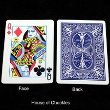 Queen of Diamonds / Clubs - Half n Half Diagonal -Blue Bicycle Gaff Playing Card picture