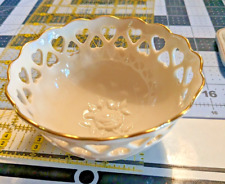 Lenox 24 k Gold-Trimmed Rose Bottomed Bowl - Pierced Heart Collection picture