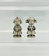 Vintage Spoontiques Pewter S873 & S874 Choir Girls Singing Figurines 1984 picture