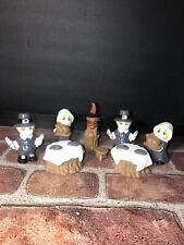 Hand Painted 1982 Pilgrim Native American Figurines Thanksgiving Signed Dated picture