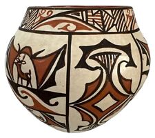 Jennie Laate Zuni Pueblo Native American Indian Deer Vase Pottery Pictorial picture