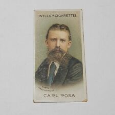 1910s Cigarette trade card Carl Rosa (Rose) WD & HO Wills Tobacco Company London picture