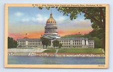 Charleston West Virginia State Capitol Building Kanawha River Postcard VTG WV picture