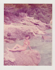 Pretty Attractive Young Woman Beach Bikini Swimsuit Female Old Snapshot Photo picture