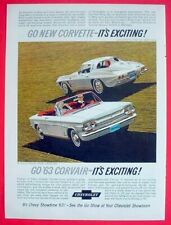 Vintage 1963 Chevrolet Corvette Sting Split Window Coupe Ephemera Color Print Ad picture