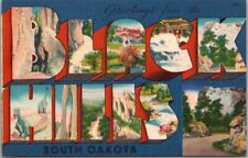 BLACK HILLS, South Dakota Large Letter Postcard Multi-View / Metro Linen c1940s picture