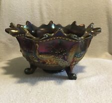 Rare Northwood Carnival Glass Peacock at The Fountain Bowl picture