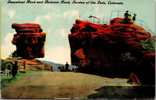 Vtg 1910's Steamboat Rock Balanced Rock Garden Of The Gods Colorado CO Postcard picture