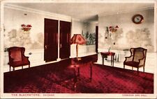 Historic Blackstone Hotel Chicago Illinois Interior Waiting Room WB Postcard picture