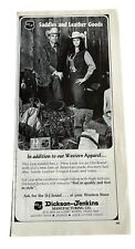 Dickson Jenkins Manufacturing Print Ad 1970 Vintage Saddles and Leather Texas picture