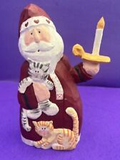 Midwest Eddie Walker Santa Figurine Tabby Cats Kitten Candle Christmas SALE picture