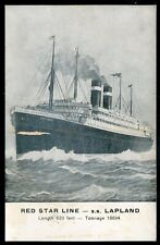 Steamer SS LAPLAND Postcard 1910s Red Star Line TITANIC Rescue picture