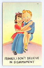 Postcard Humor Risque Romance Soldier Girl Boy Love 1940s picture