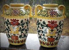 Vintage Antique Collectable Vases Talavera Pottery Spain Amphora Vases Hand Pain picture