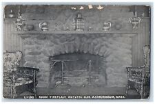 c1910's Living Room Fireplace Watatic Club Ashburnham Massachusetts MA Postcard picture