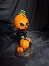 Altered Precious Moments Figurine  Pumpkin Head. Med Size picture