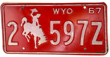 Wyoming 1967 License Plate Vintage Auto Laramie Co  Man Cave Collectors Decor picture