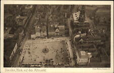 CPA Dresden Germany view of Old Market in Zeppelin Airship postcard picture