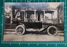 NEARLY 5X7 ANTIQUE CAR PHOTO Black And White Snapshot Vtg Model T? 1913 Oakland? picture