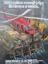 2/1982 PUB SIKORSKY S-76 HELICOPTER NORTH SCOTTISH OFFSHORE OIL ORIGINAL AD picture
