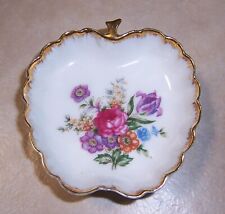 Vintage trinket jewelry dish apple shape with floral design Shabby chic picture