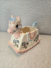 Vintage Nursery Baby Planter Rocking Horse Inarco Made In Japan Baby Decor Gift picture