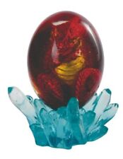 Ain’t It Nice Lava Dragon Egg Statue Red Dragon Figurine Gold Chest Transpare... picture