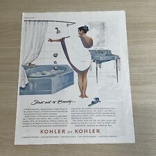 Kohler of Kohler Blue Bathroom Tub Sink Shower 1957 Vintage Print Ad picture
