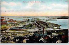 DULUTH MINN. RAILROAD POSTCARD Railroad Yards, Duluth, Minn.  Panorama view picture